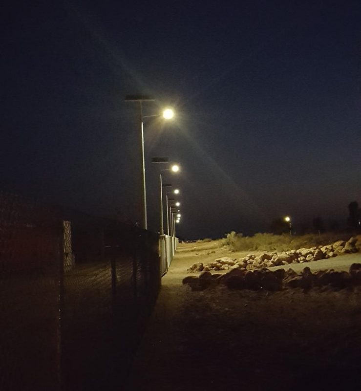 solar street lights at Onslow Marine Support Base