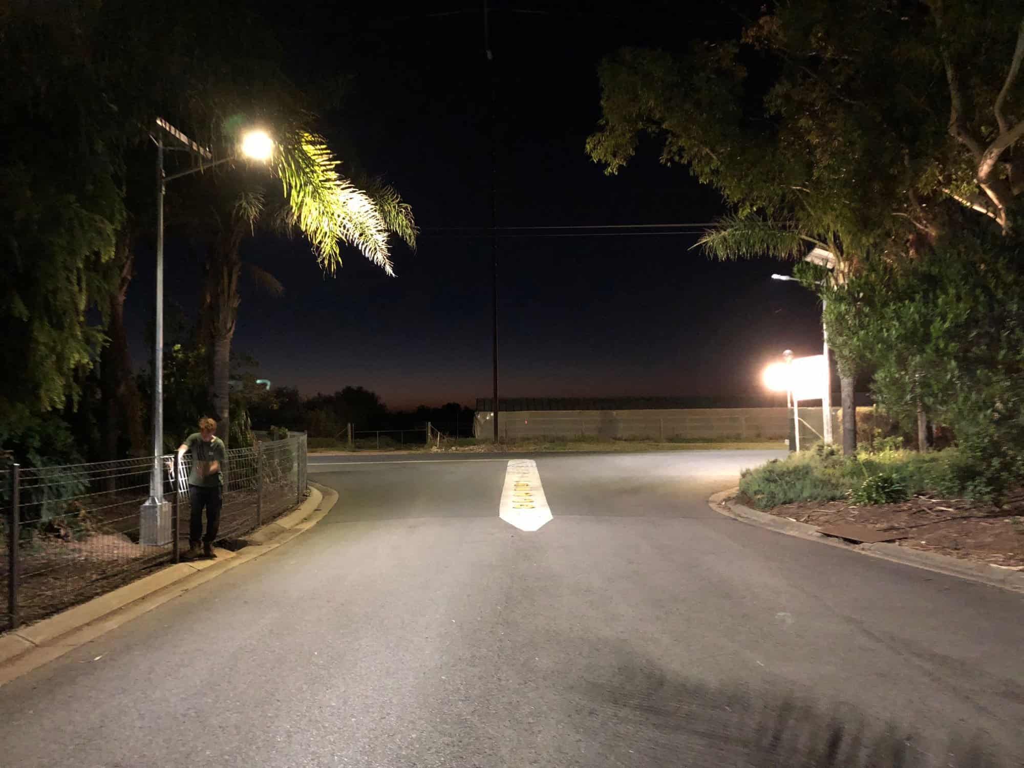Solar street lightikng at the palms residential village
