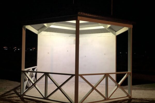 solar shelter lighting at Leopold War Memorial